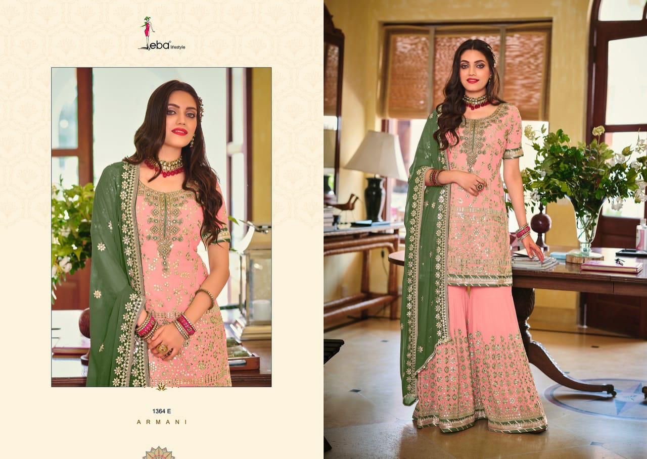 Eba Armani Color Edition 2 Festive Wear Georgette With Embroidery Designer Salwar Kameez Collection